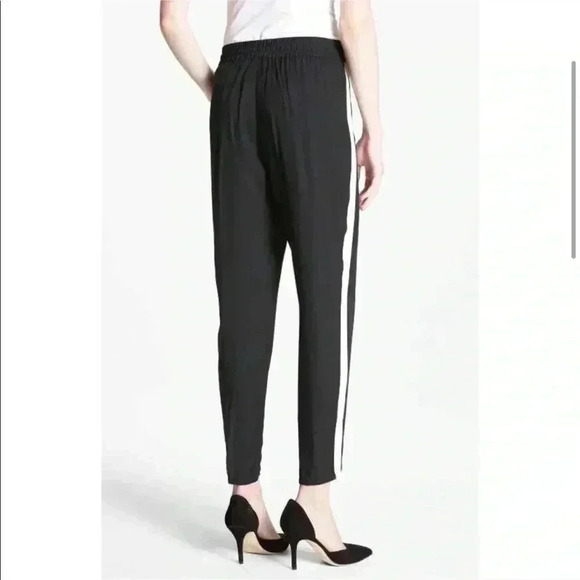 Joie Nairi Silk Crepe Tuxedo Stripe Pants XS - Picture 3 of 8